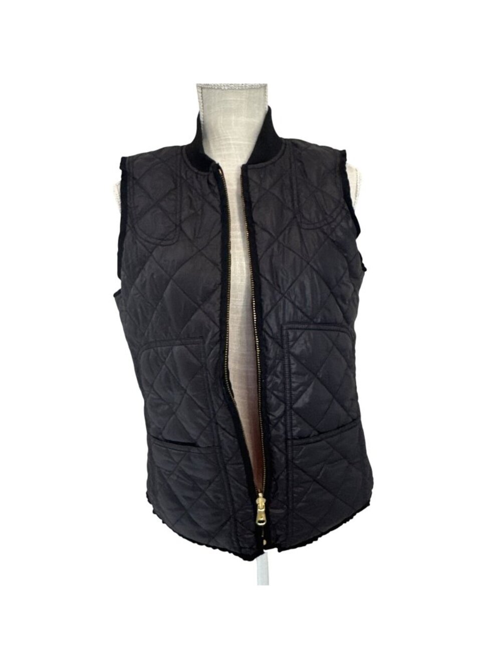 Ralph Lauren Quilted Sleeveless Vest Black Womens Outerwear Size M